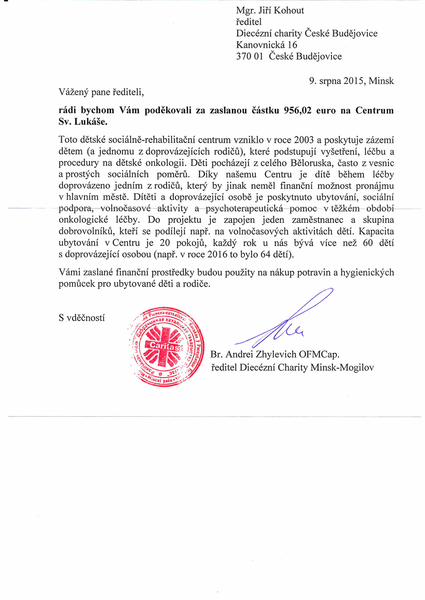 děkovný dopis